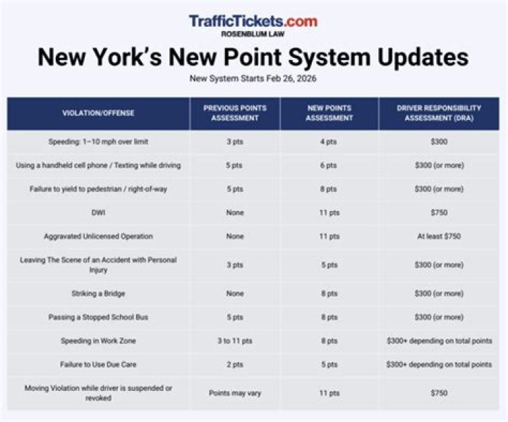 Do traffic points transfer from NY to NJ?