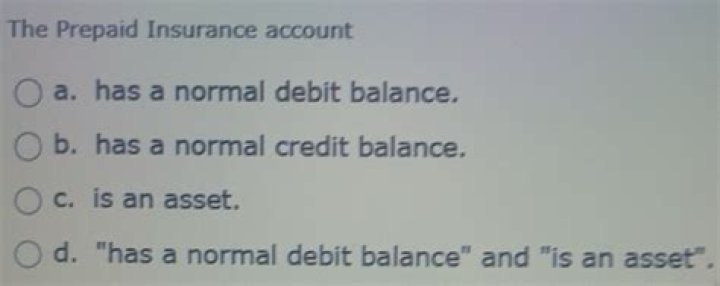Does prepaid insurance have a normal credit or debit balance?
