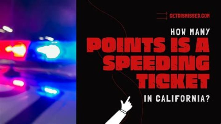 How many points is a speeding ticket CA?