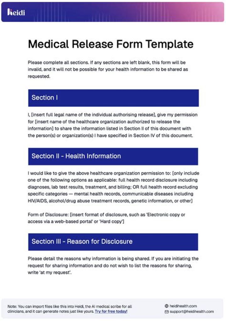 Should you sign medical release form?