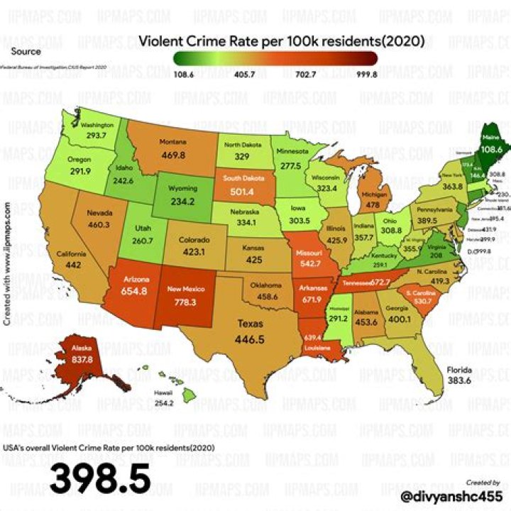 What areas of the country report the highest rate of violent crime?