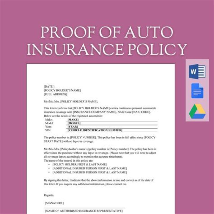 What can be used as proof of insurance?