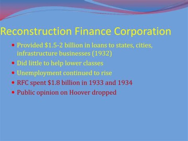 What did the Reconstruction Finance Corporation do?