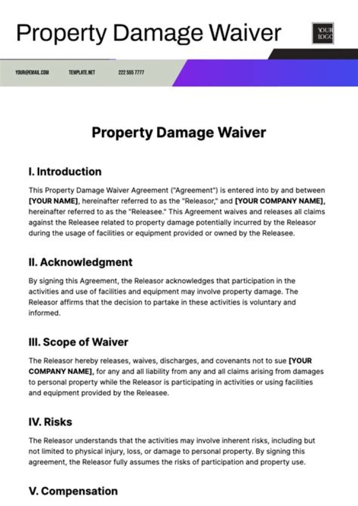 What does a damage waiver cover?
