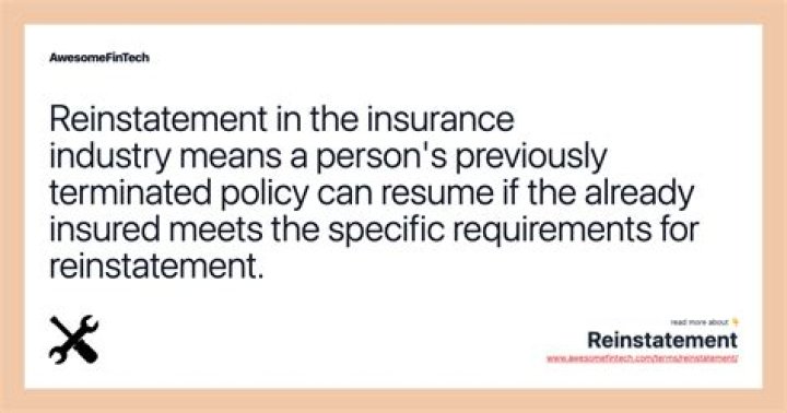 What does reinstated mean in car insurance?
