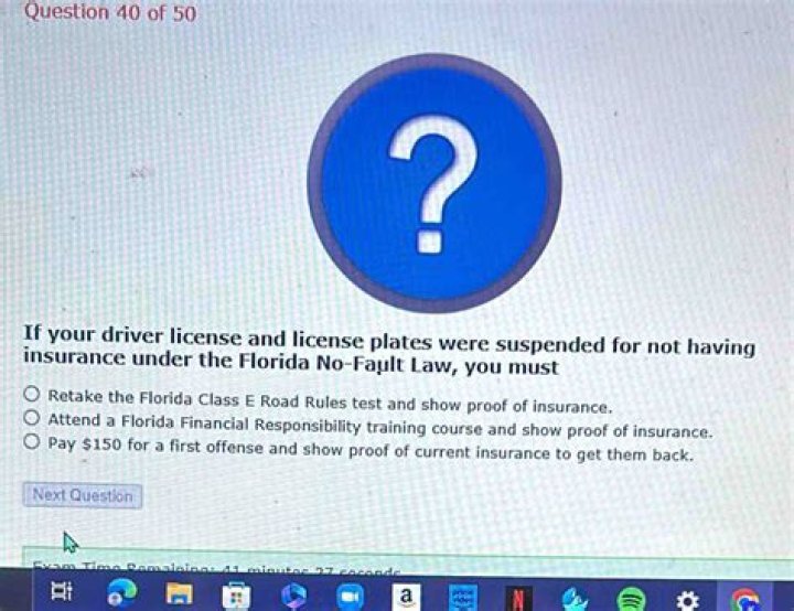 What happens if your drivers license and license plates were suspended for not having insurance under the Florida No Fault law?