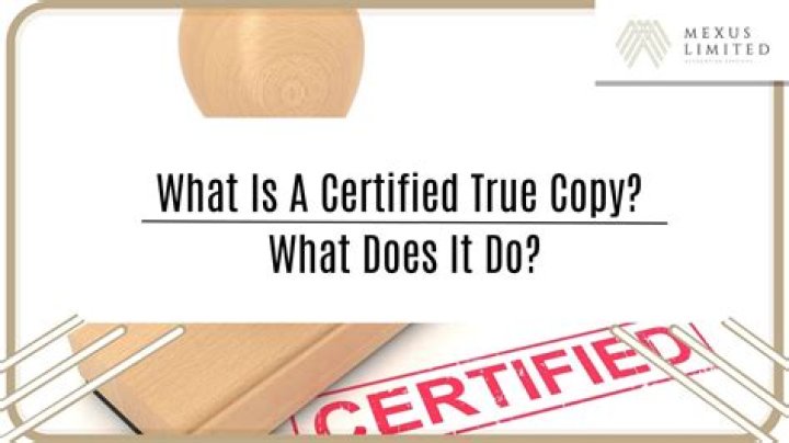 What is meant by certified copy?