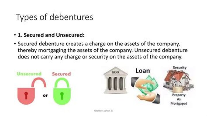 What is the difference between debentures and unsecured notes?