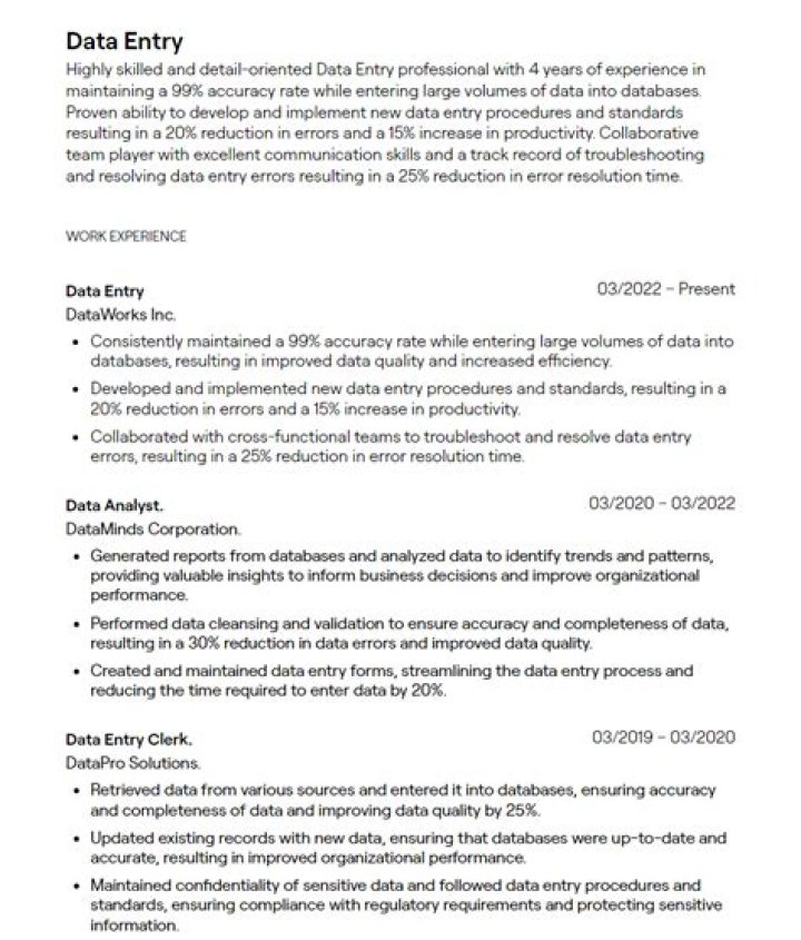What is the qualification for data entry jobs?