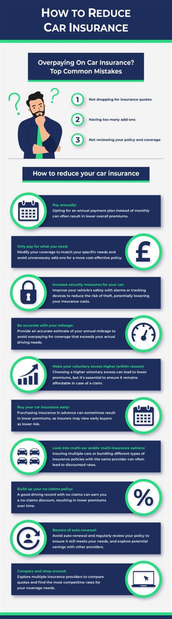 What strategies can you follow to reduce car insurance?