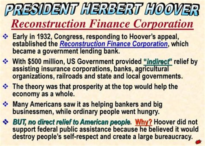 Who did the Reconstruction Finance Corporation give money to?
