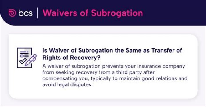 Why do you want a waiver of subrogation?