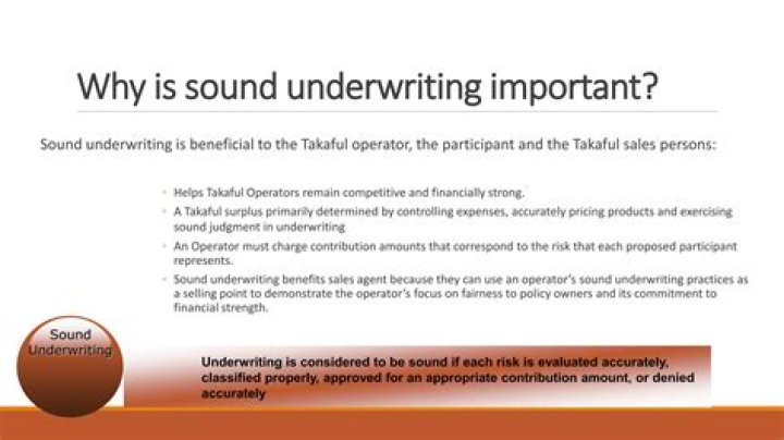 Why is sound underwriting important?
